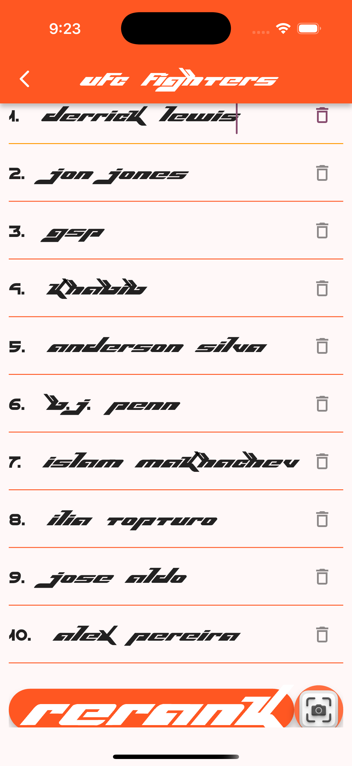 Revisit your fighters ranking